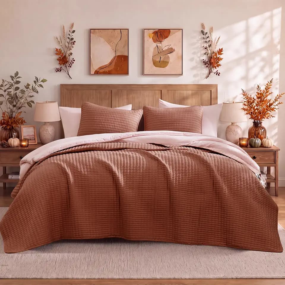 King Size Quilt-Lightweight Fall Bedspreads King Quilt Bedding Set