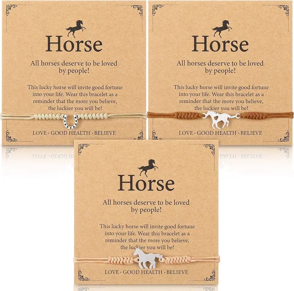 Ecation 30 Sets Horse Bracelets Gift Horseshoe Party Favors for Horse Lover