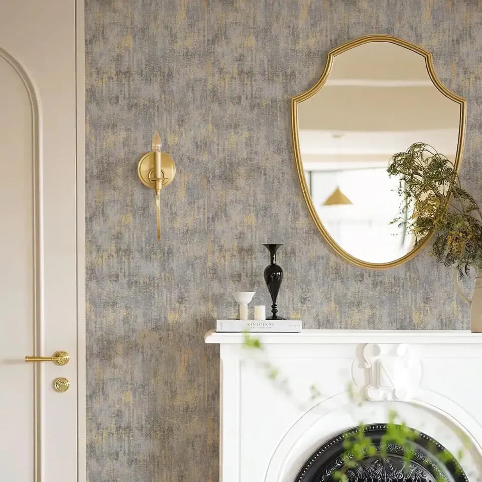 Metallic Textured Wallpaper Distressed Concrete Wallpaper 17.3in x 39.4ft