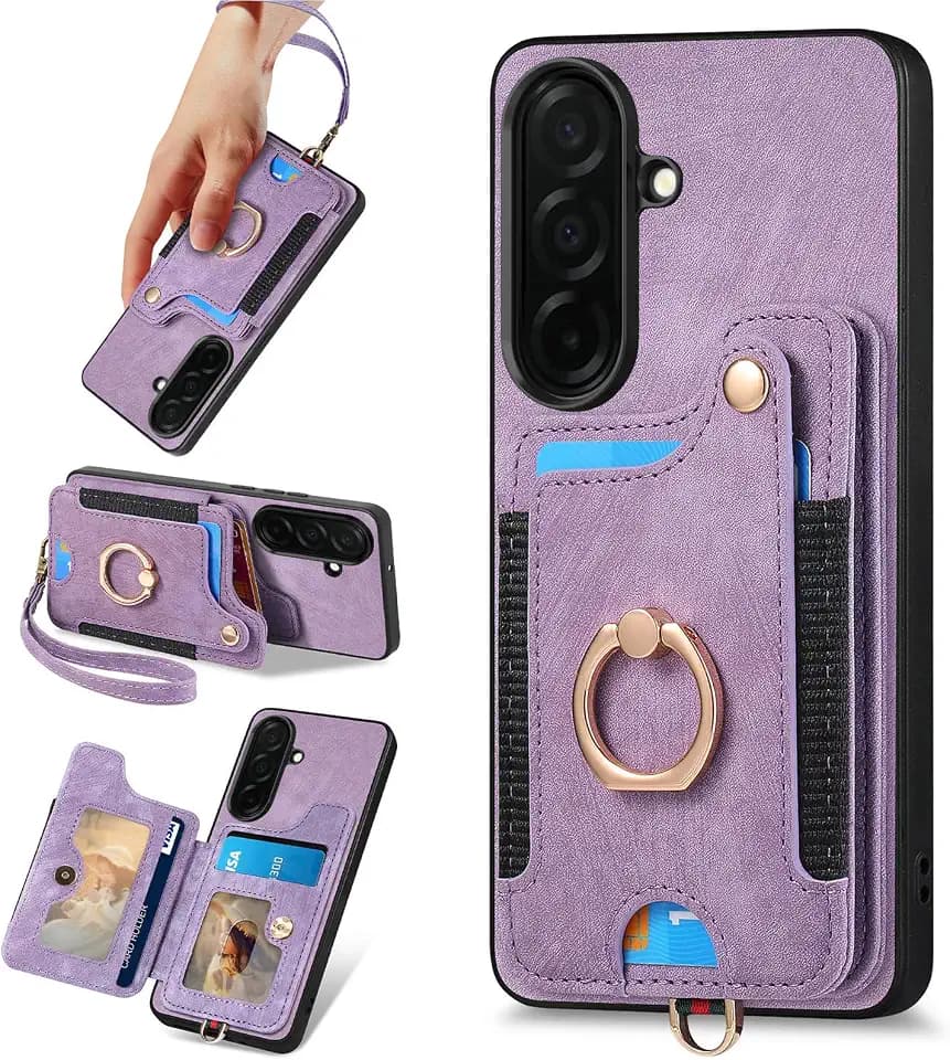 for Samsung Galaxy S26 Plus Case Wallet with Card Slots Purple