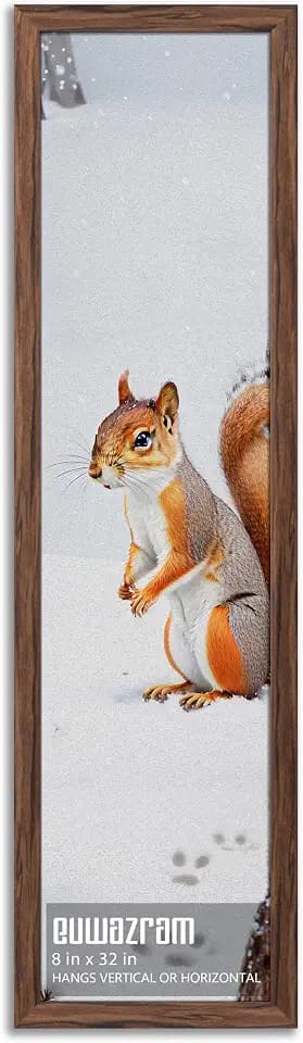 Rustic Walnut 8x32 Frame - Single Frame, 8 x 32 Poster Frame for Artwork, Puzzles, Photos and Movie Posters Picture Frames