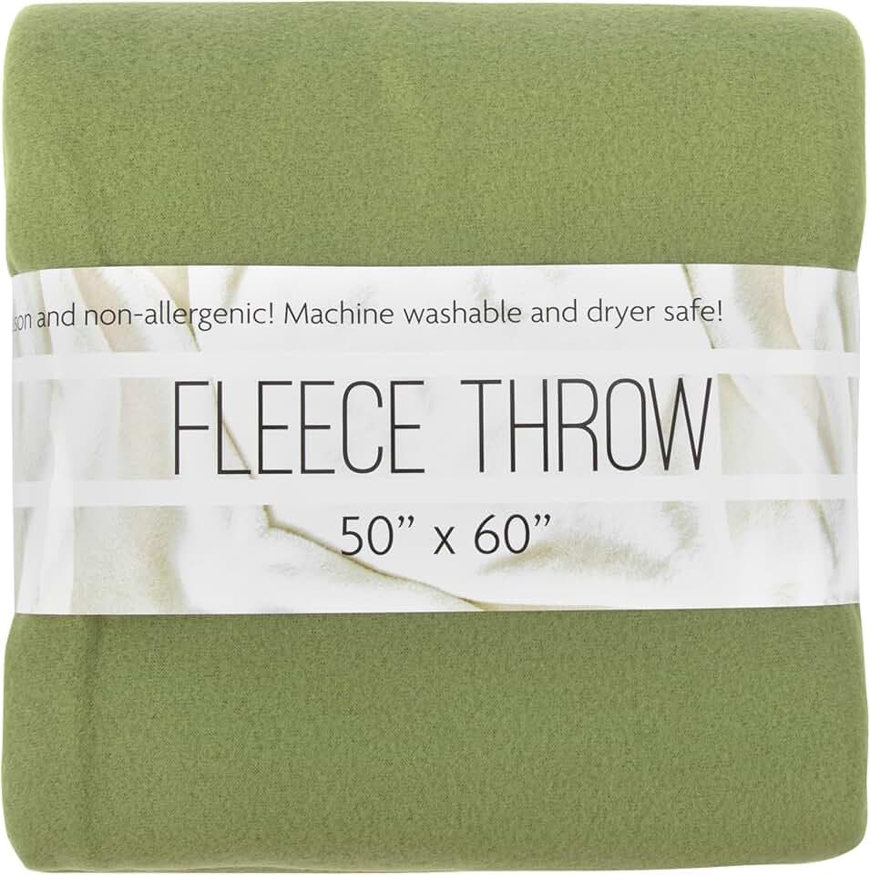 50x60 Throw Blankets, Ultra Soft Hypoallergenic Fleece Fall Throw Blanket for Livingroom, Couch, Chair, Bed, Fern Green