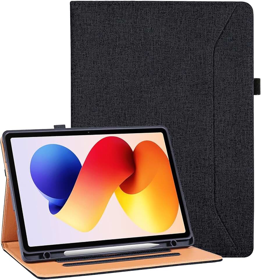Vakarey für Redmi Pad 2 Pro Hülle mit Stifthalter Stoßfest Hülle für Xiaomi Redmi Pad 2 Pro 5G 12.1 Zoll,Schwarz