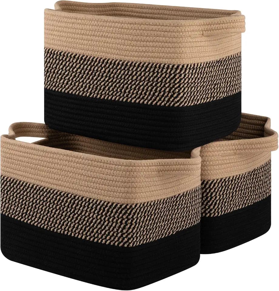 OIASKET Storage Basket for Organizing 3 Pack, Woven Baskets for Storage