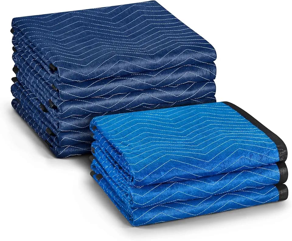 9 Pack Moving Blanket, Heavy Duty Moving Pads for Protecting Furniture Professional Quilted Shipping Furniture Pads, 3PCS 72"x80" + 6PCS 40"x72"