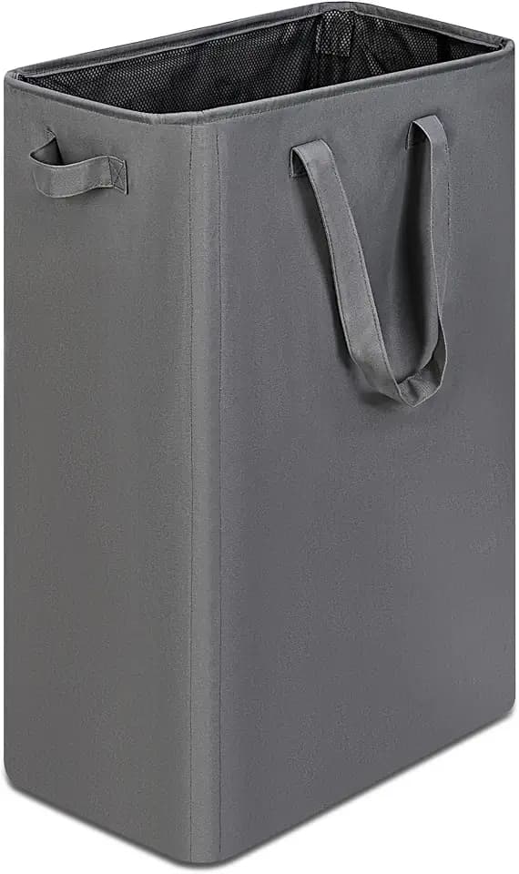 efluky Slim Laundry Basket, Narrow Laundry Hamper with Handles, Collapsible Dirty Clothes Hamper, Tall Laundry Bin for Laundry Room, Dorm and Bedroom, 19.8 Gallon (75L) Grey