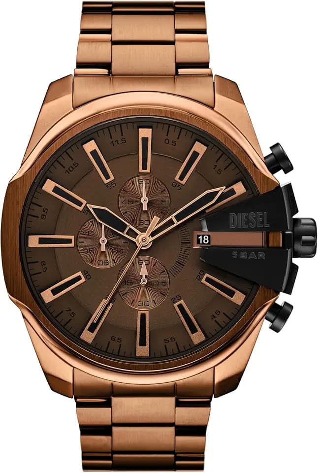 Diesel Men's Mega Chief Slim Chronograph Brown Stainless Steel Watch (Model: DZ4697)