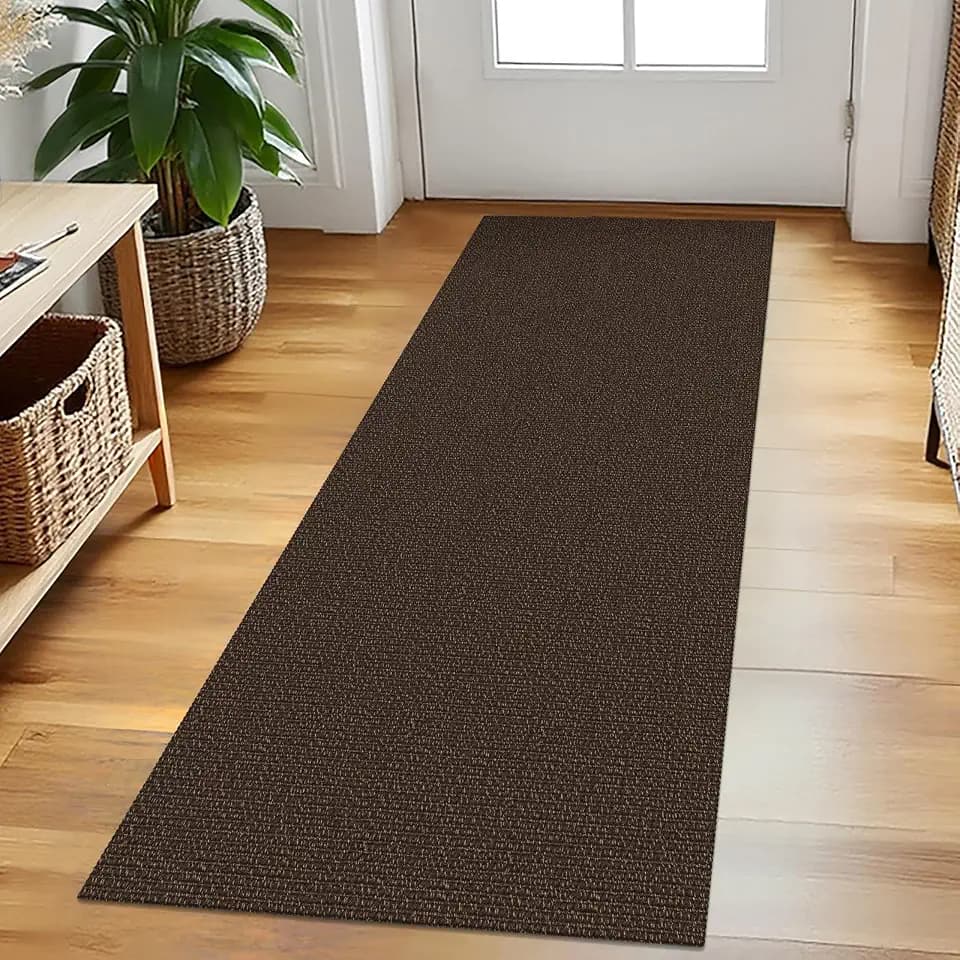 EARTHALL Washable Runner Rug, Non Slip Door Runner, 2x5 Ft, Brown/Coffee