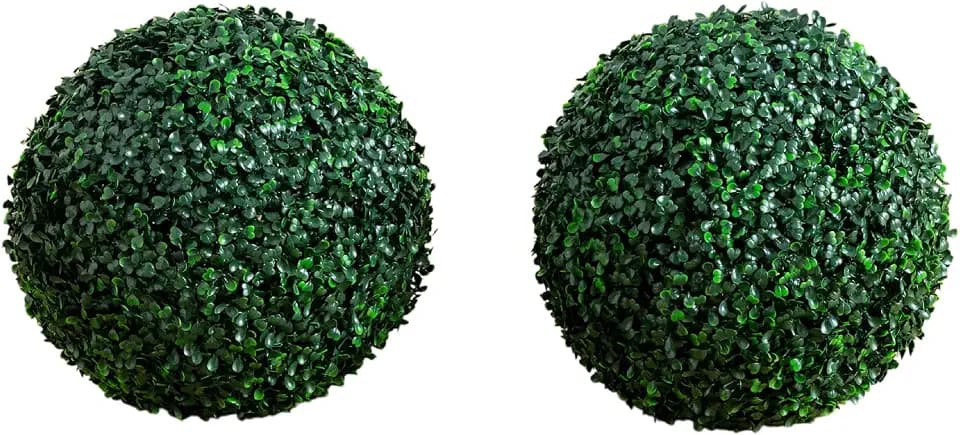 Nearly Natural 12in UV Resistant Artificial Boxwood Ball Set of 2 - Indoor/Outdoor