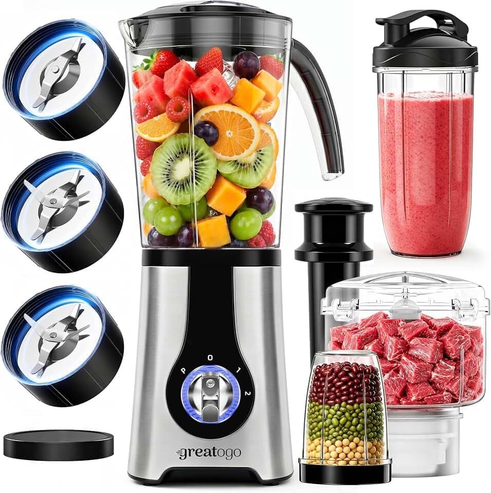 Blender and Food Processor Combo, Countertop Kitchen Small Smoothie Blender