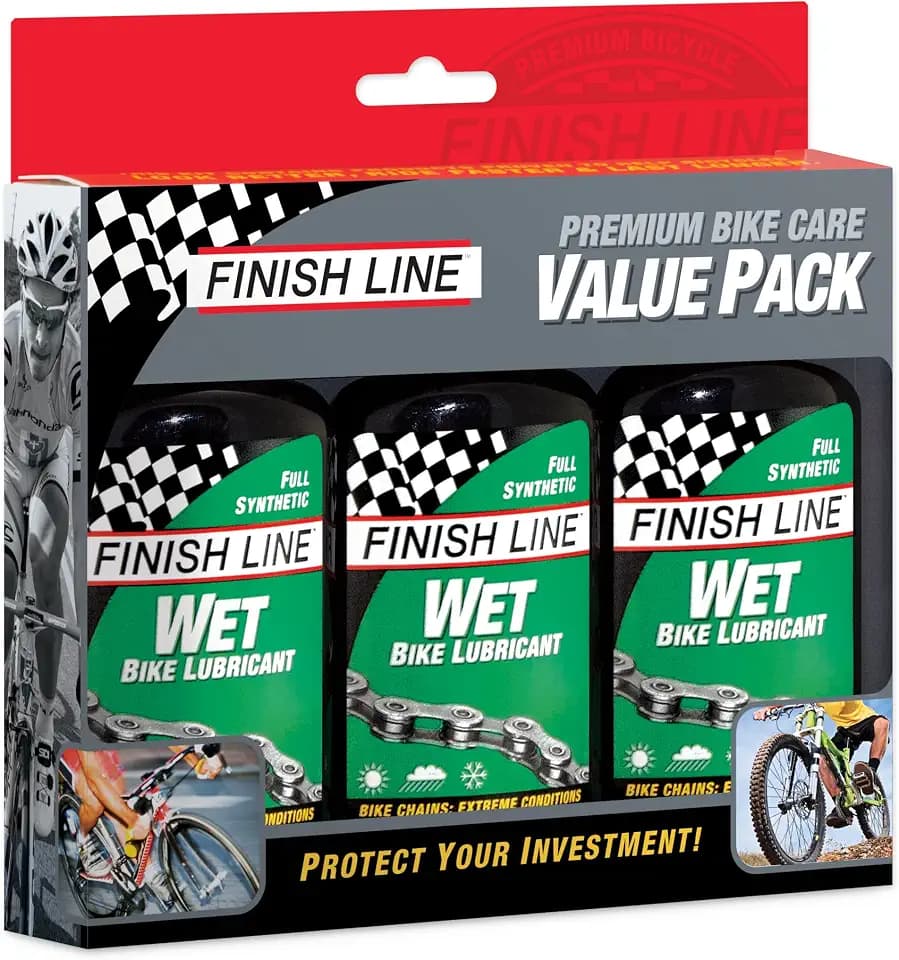 Finish Line Wet Bike Chain Lubricant 4 oz 3 Pack