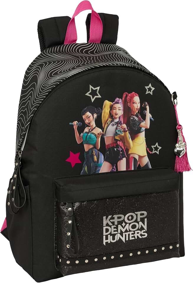 K-Pop Demon Hunters - Energy Rucksack für Laptops mit 35,8 cm (14,1 Zoll), ideal für Jugendliche verschiedener Altersgruppen, bequem und vielseitig, Widerstandsfähigkeit, 31 x 13 x 43 cm