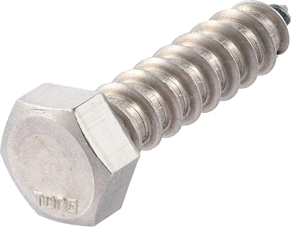 3/8 x 1-1/2 Stainless Lag Bolt (25-Pack) 18-8 Stainless Steel, Heavy Duty Hex Wood Lag Screw, ASME B18.2.1 Commercial/Industrial Grade by Makers Bolt