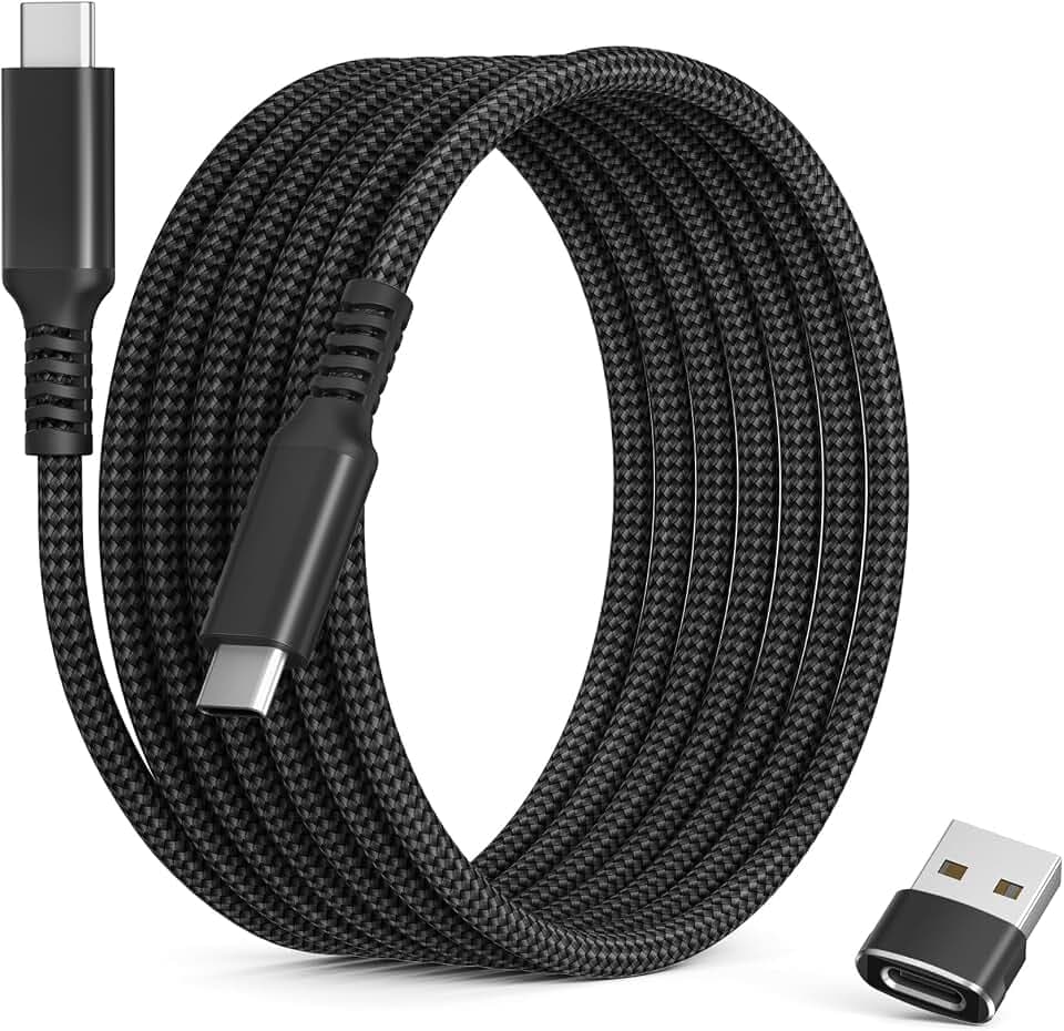 Basesailor USB C auf Typ C 60W Kabel 2M mit USB A Adapter für MacBook Mac