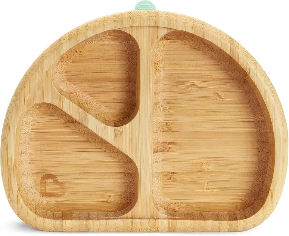 Munchkin® Bambou™ Divided Suction Plate - Eco-Friendly Bamboo Dinnerware for Babies and Toddlers