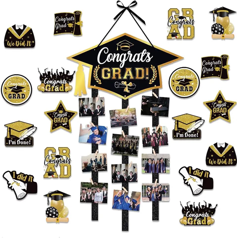 2026 Graduation Party Decorations – Graduation Photo Display and Bulletin Board Decorations, Suitable for high School and College Graduation Decorations and Party Supplies