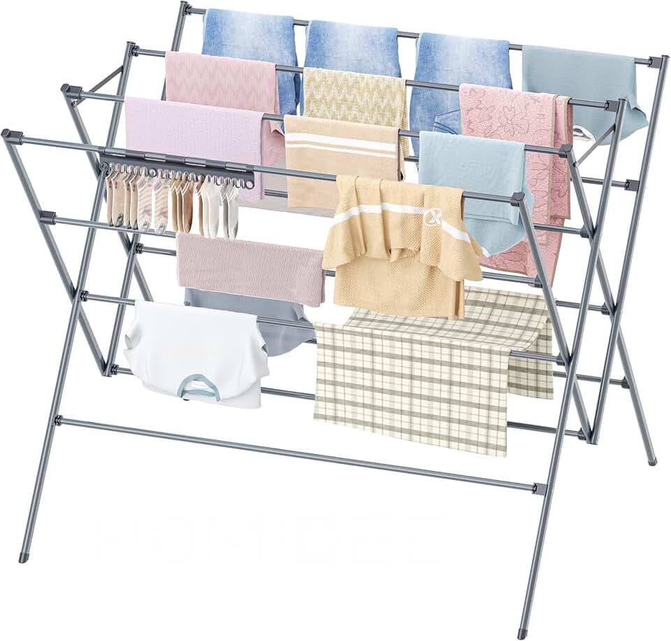 Drying Rack Clothing,35.4in Long Drying Poles Large Clothes Drying Rack