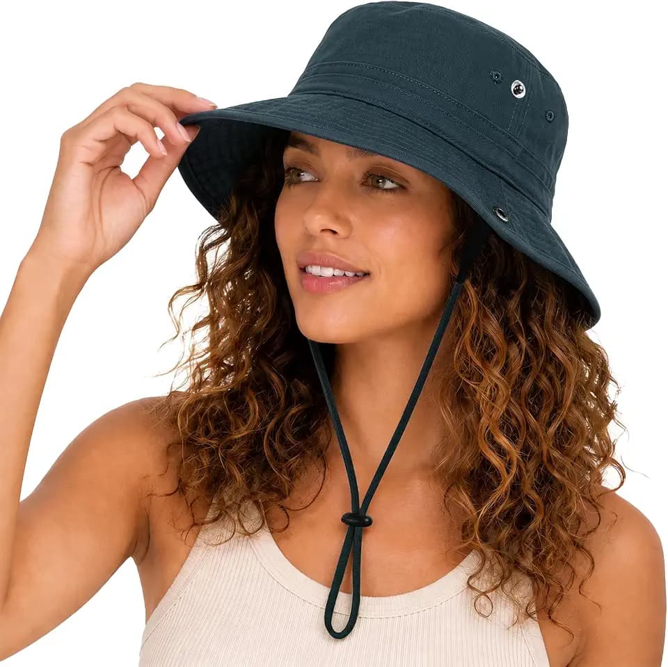 Womens Satin Lined Sun Hat UV Protection Washed Cotton Sun Hat with Satin Lining for Outdoor Beach Travel Hiking