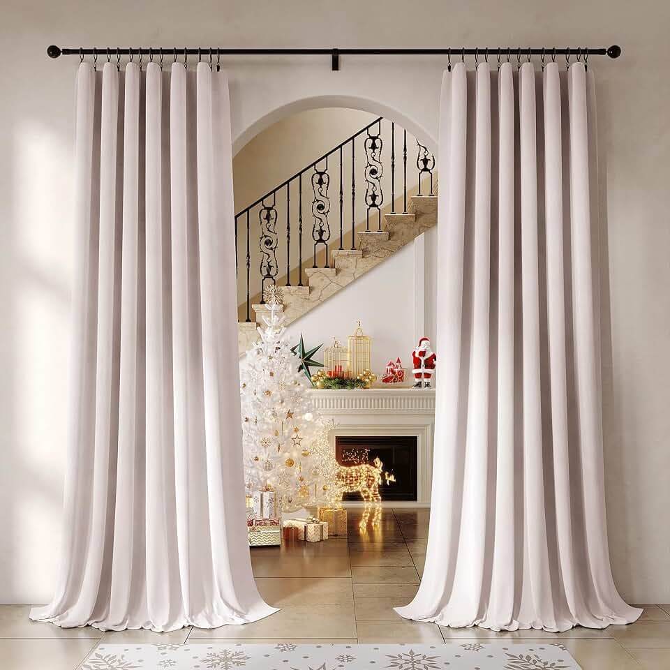 Beauoop Velvet Curtains for Bedroom Living Room Pink 52x108 2 Panels