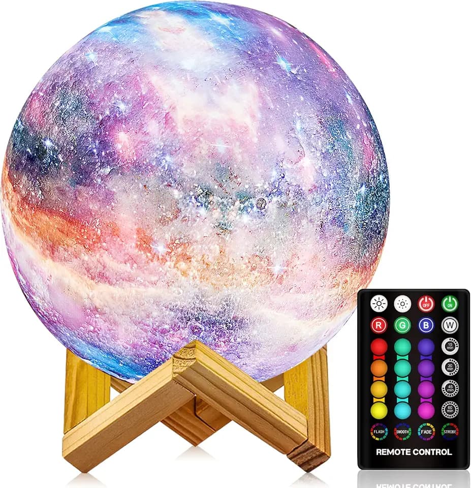 Moon Lamp, Night Light, 16 Colors LED Moon Light with Timer/4 Modes, 7.0in