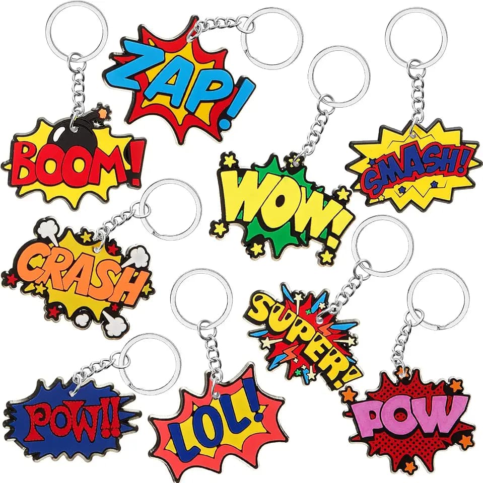 Sasylvia 36 Pcs Hero Party Favors Hero Theme Keychains Gifts Bulk 9 Style
