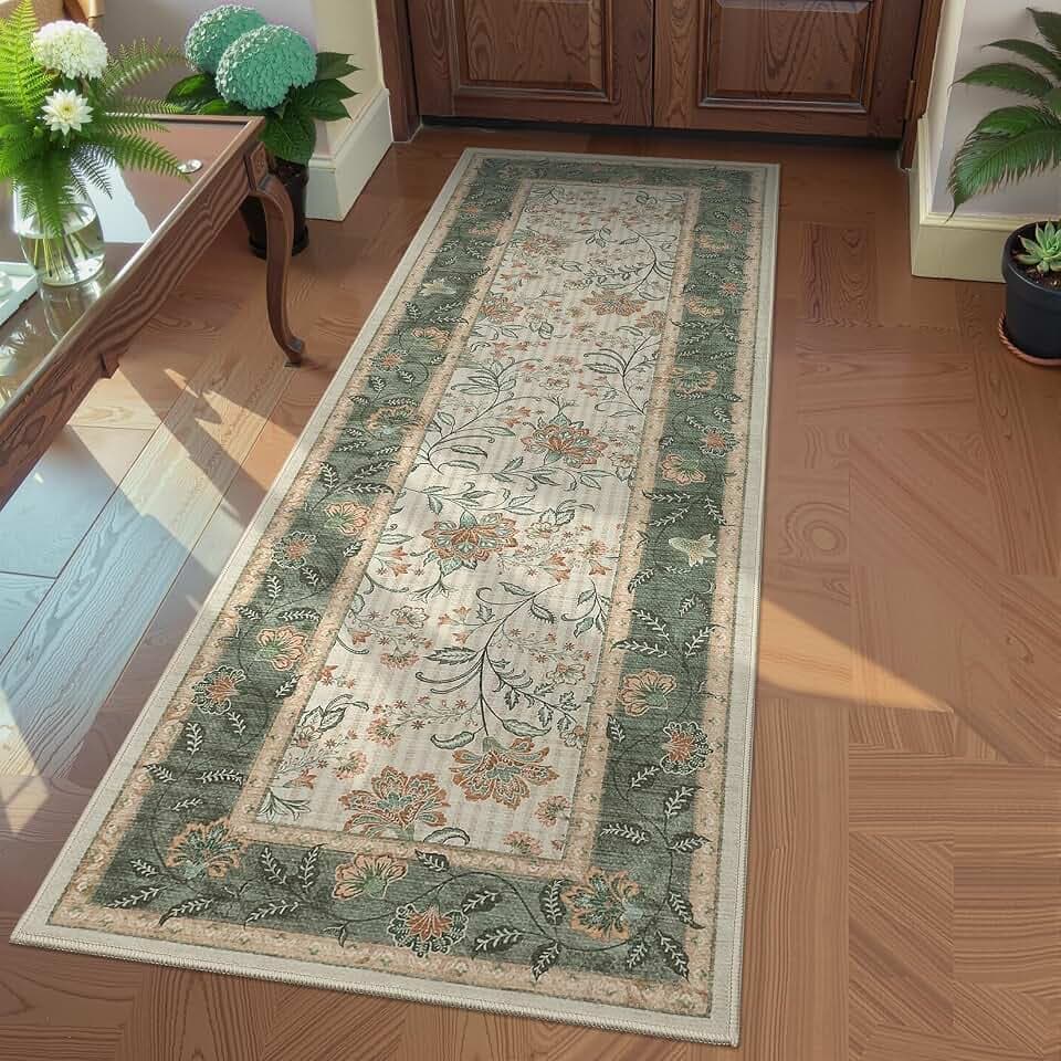 GarveeHome 2x6 Washable Runner Rug Sage Green Non Slip Kitchen Runner