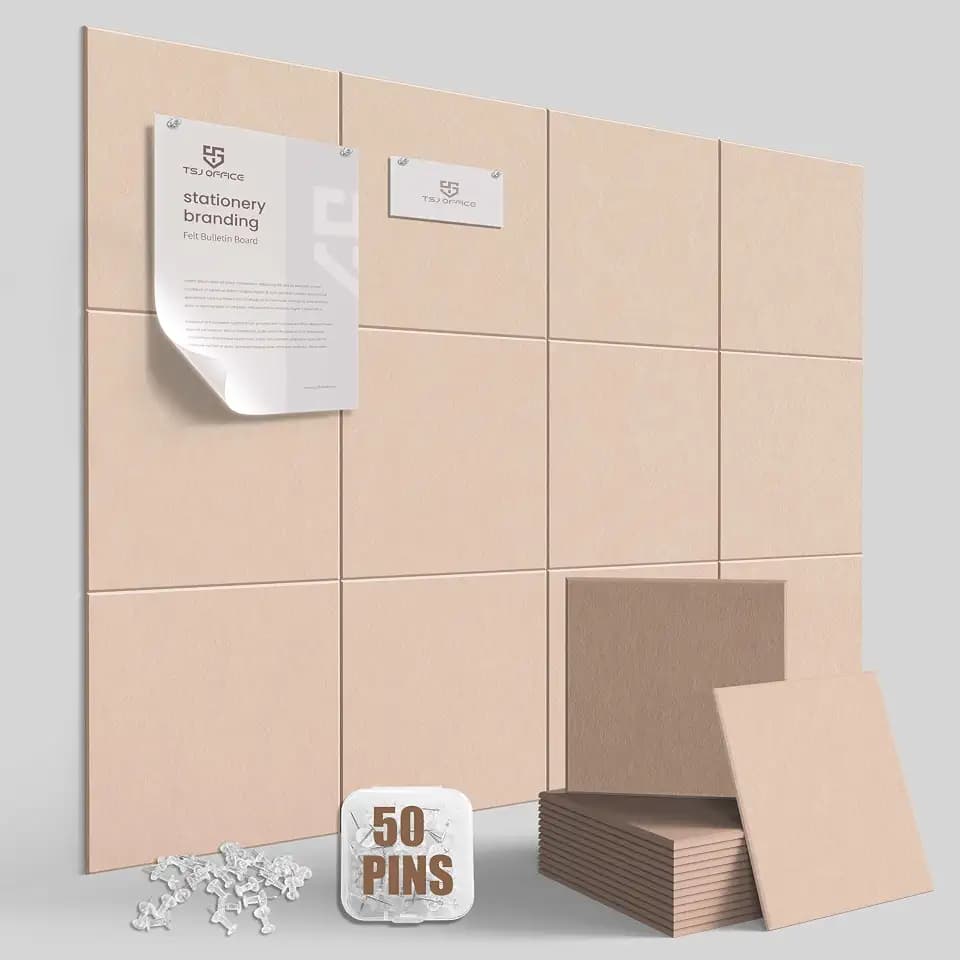 48"x36" Felt Corkboard Bulletin Board,TSJ OFFICE,12 Pack for Wall,Cinnamon