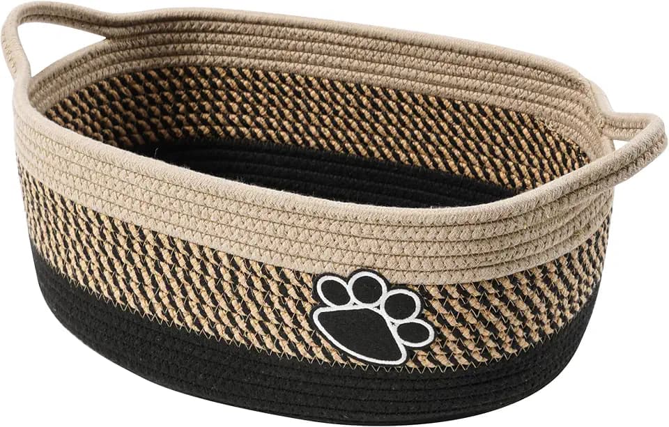Small Dog Toy Basket for Pet Toy Storage Woven Baskets for Organizing