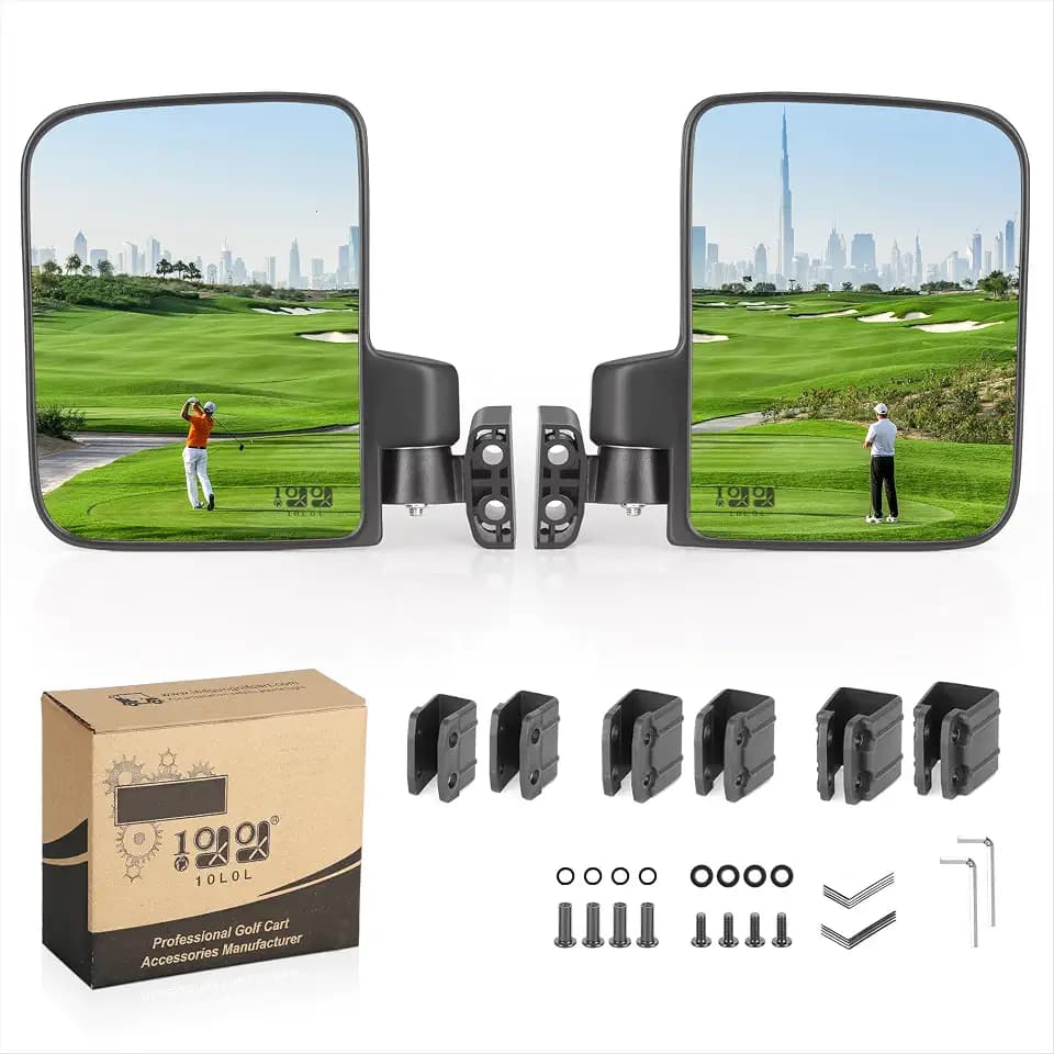 10L0L No Drilling Golf Cart Mirror for Yamaha Club Car EZGO Side Mirrors