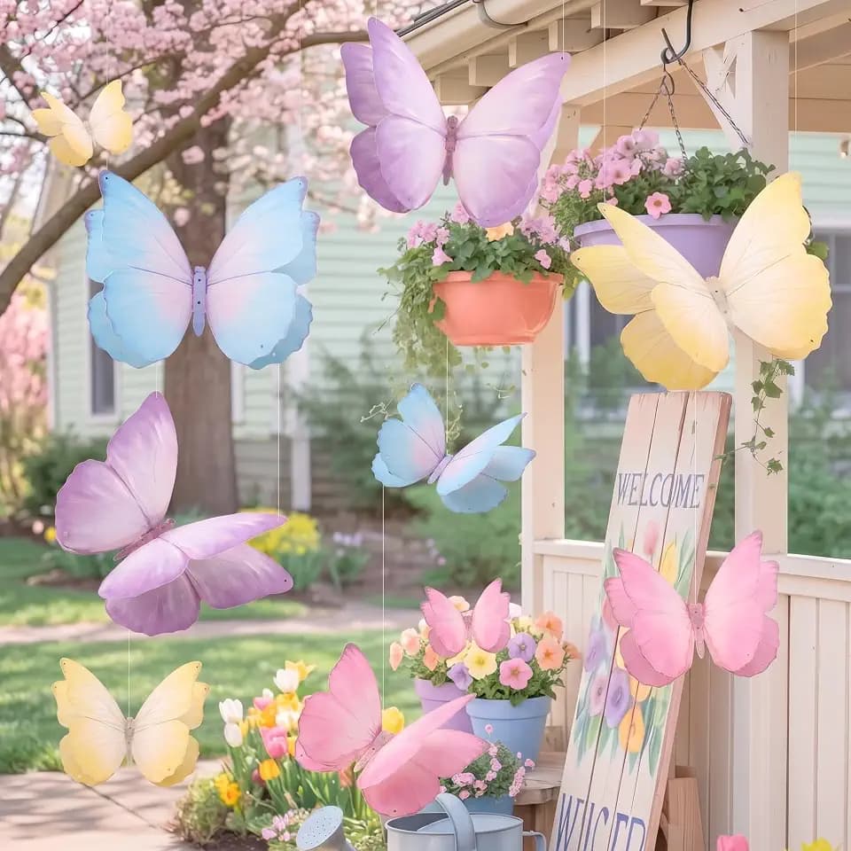 16 Pcs Large Butterfly Party Decoration 3D Pastel Double Layer
