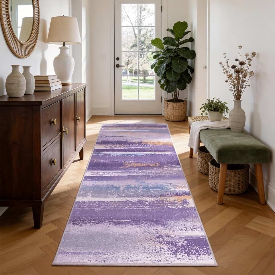 2x6 Runner Rug for Hallway Kitchen: Modern Abstract Throw Rugs