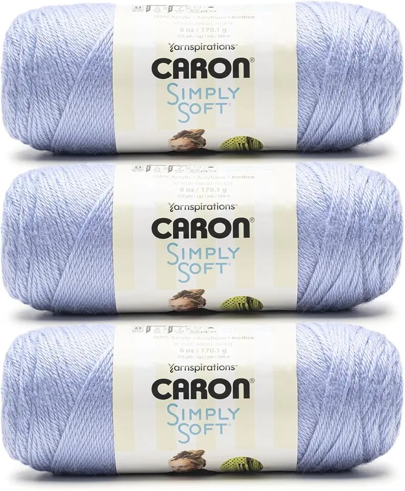 Caron Simply Soft Yarn for Crocheting & Knitting, Periwinkle, 3-Pack
