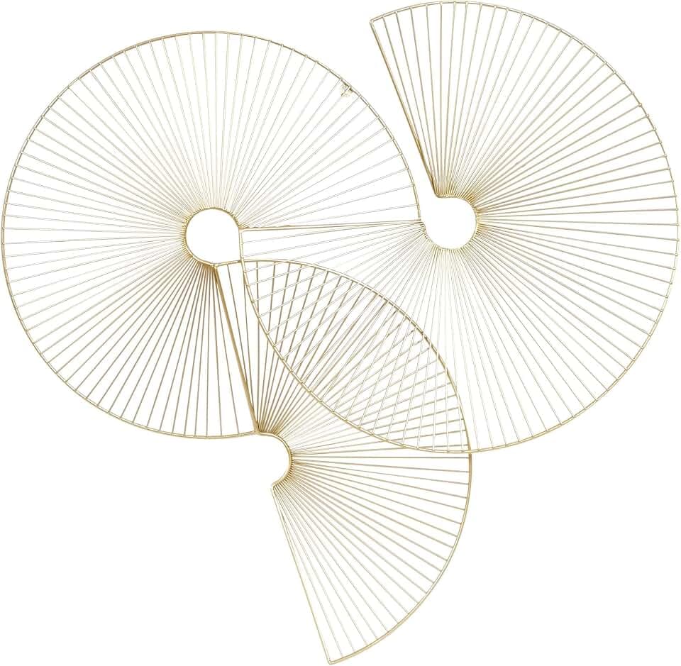 CosmoLiving by Cosmopolitan Metal Sunburst Home Wall Decor Half Moon Wall Sculpture, Wall Art 23" x 3" x 23", Gold