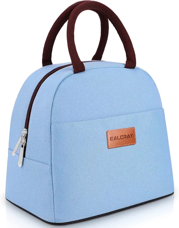 BALORAY Lunch Bag for Women Men Adult Lunch Box (Sky Blue), M