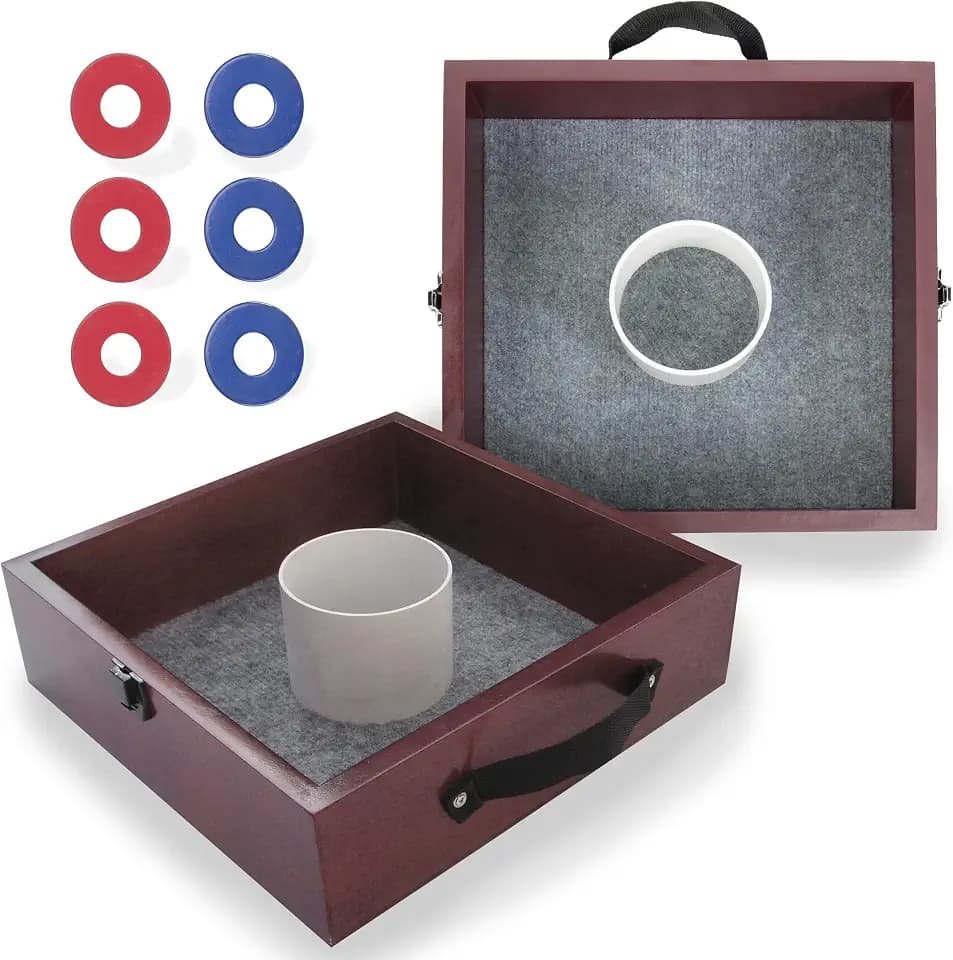 Triumph Premium Washer Toss Game - Includes 2 Felt-Lined Washer Boxes and Steel Washers