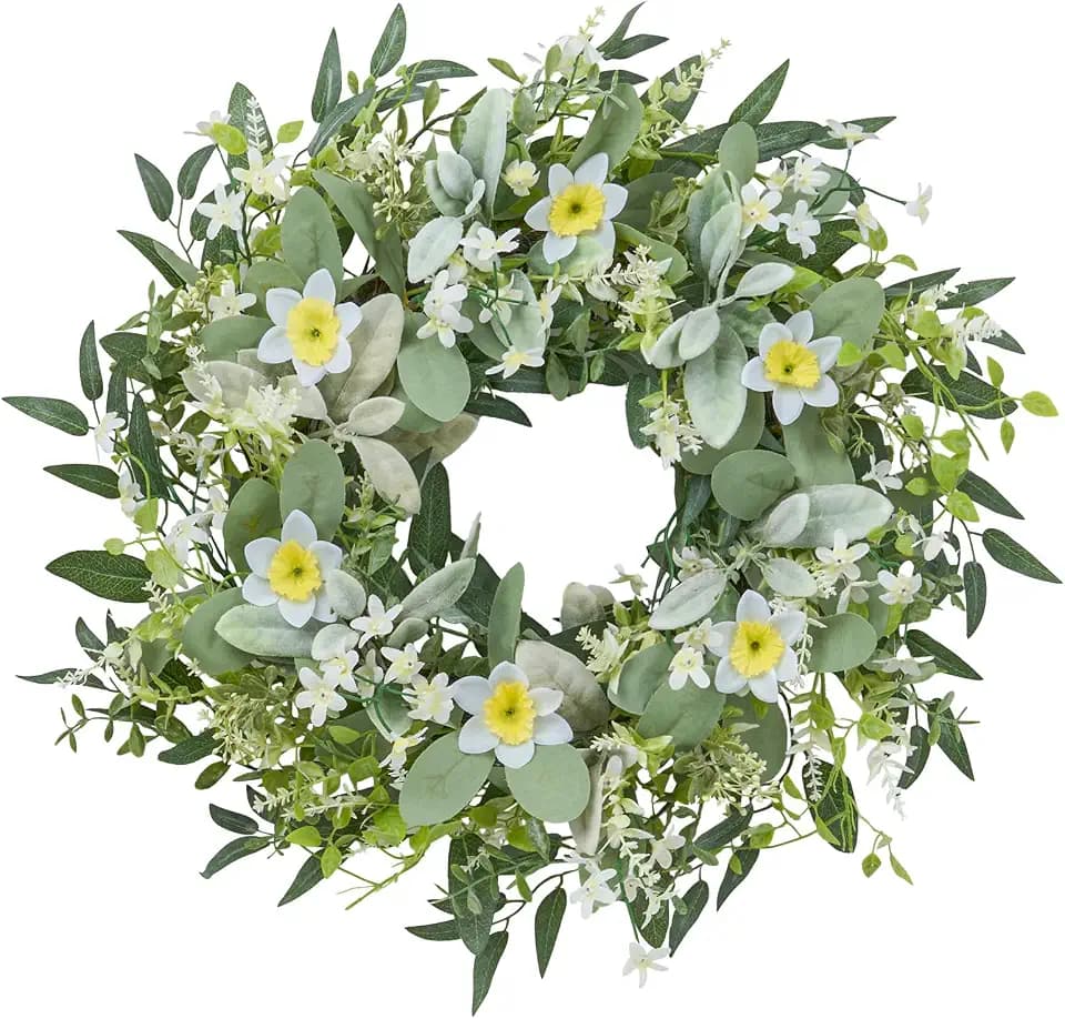 JORNOY 24inch Spring Wreath for Front Door Decor
