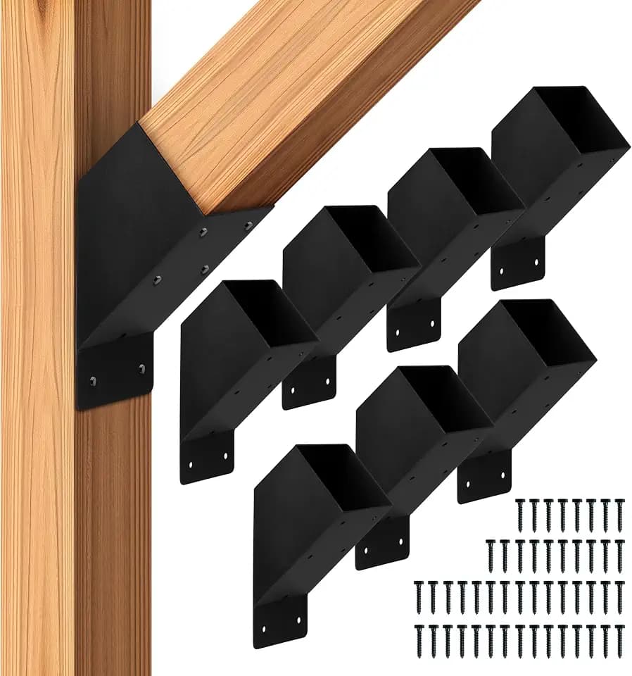 Iron Forge Tools 4x4 Pergola Brackets - 45 Degree Angle Bracket 8 Pack