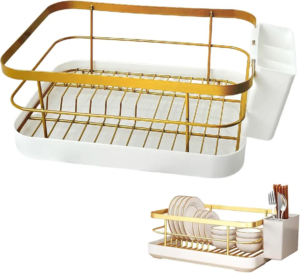 Gold Dish Racking Rack for Kitchen Counter