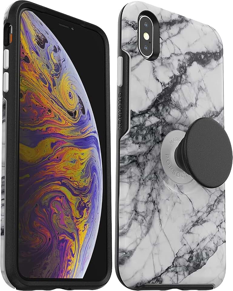 OtterBox + Pop SYMMETRY SERIES Case for iPhone X / iPhone XS - White Marble
