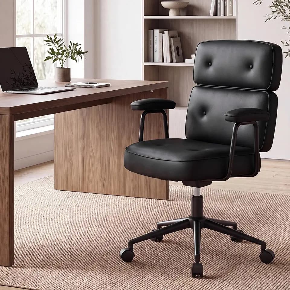 OLIXIS Ergonomic Home Office Desk Chair, PU Leather Computer Chair