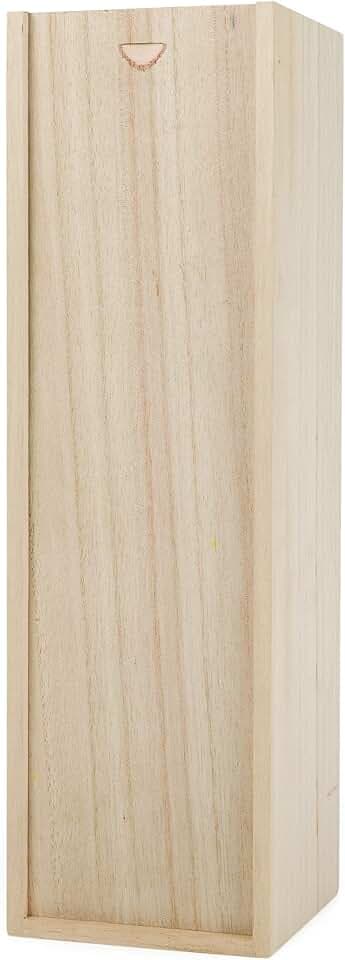Twine Single Wooden Wine Gift Box with Sliding Lid, Champagne Gift Box, Perfect for Housewarming, Weddings, and Special Celebrations, Holds 1 Bottle, Wine Accessories, Paulownia Wood Storage Boxes