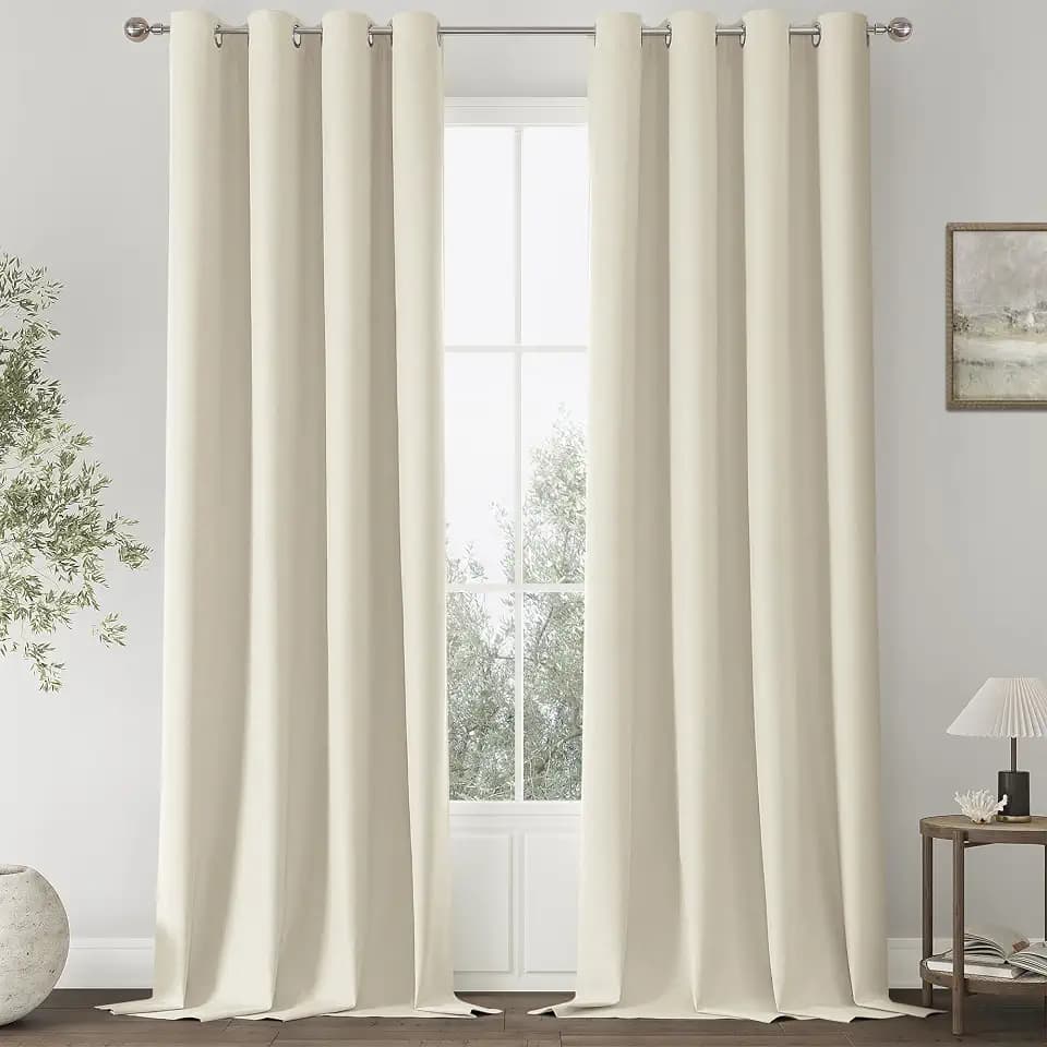 ChrisDowa Birch Blackout Curtains 102 Inches Long 2 Panels for Bedroom