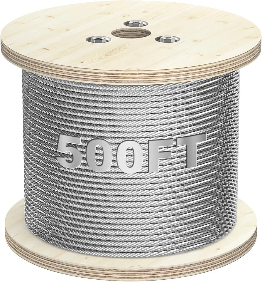 BLIKA 500FT 3/16" Stainless Steel Cable, T304 Stainless Steel