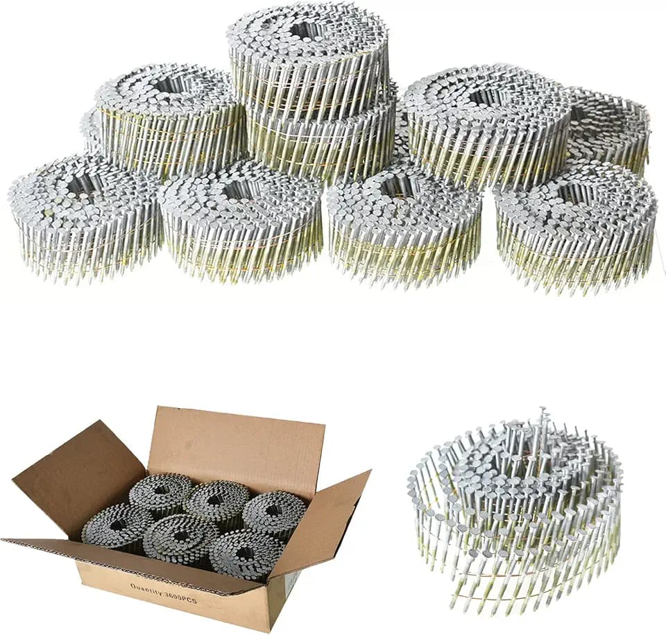 3600 Count 15 Degree Full Round-Head Siding Nails 1-3/4 Inch x 0.092 Inch Ring Shank, Hot-Dipped Galvanized for Rough Nailing of Lathing and Sheathing Materials