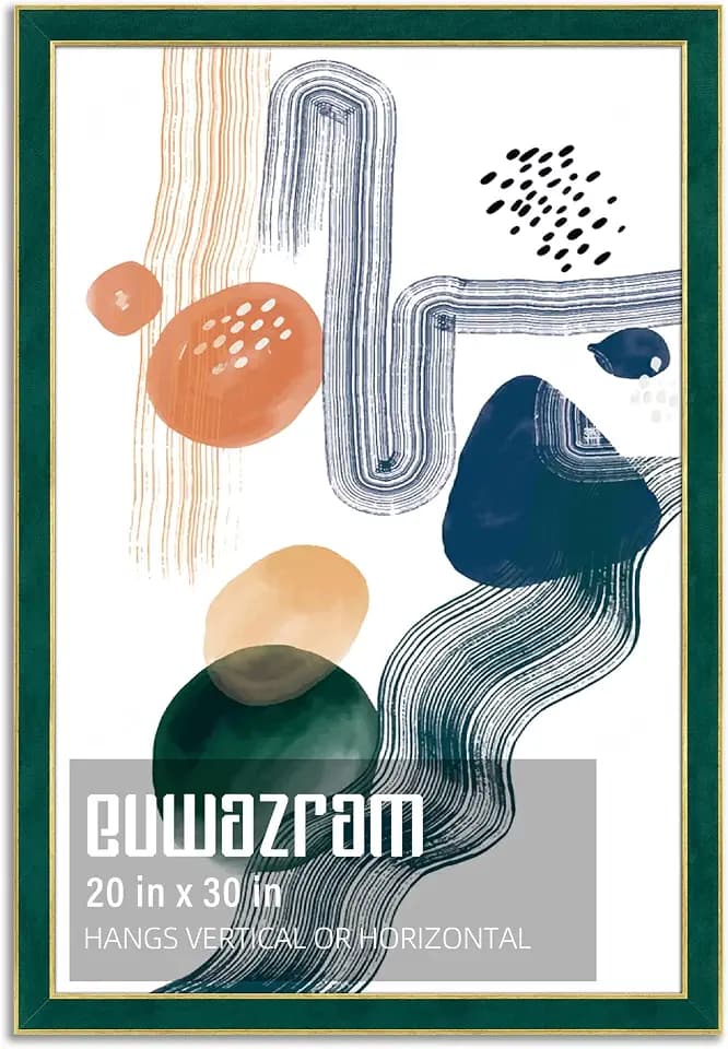 Suede 20x30 Frame - Single Frame, Christmas Elegant Green 20 x 30 Poster Frame, 20x30 Picture Frame for Artwork, Puzzles, Photos, and Movie Posters