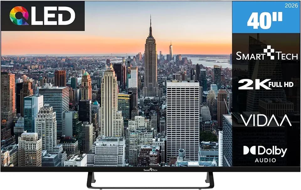Smart Tech 40QV02V QLED Fernseher 40 Zoll VIDAA Smart TV Full HD Auflösung