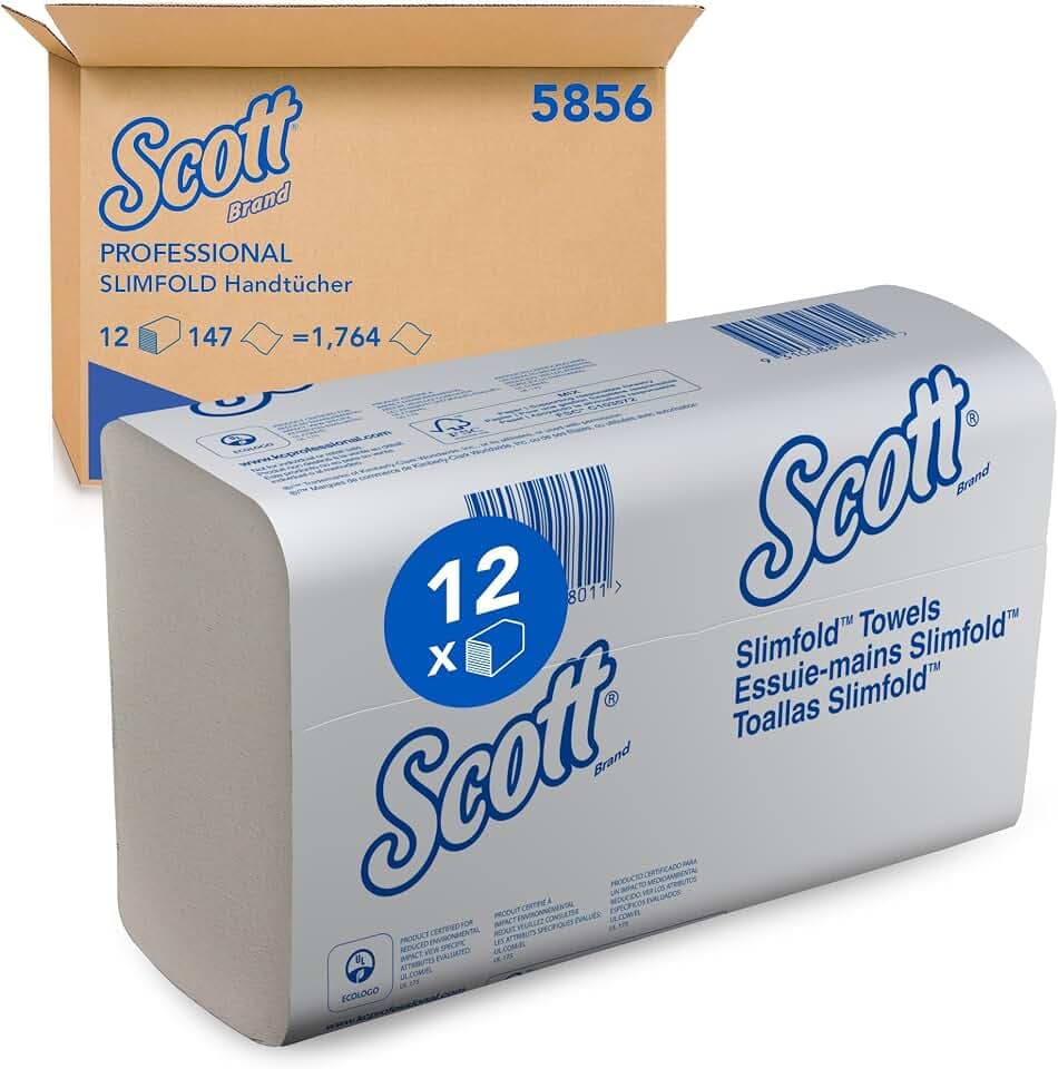 Scott weiße Papierhandtücher 5856, 1-lagig, Papierhandtuch, 12x147