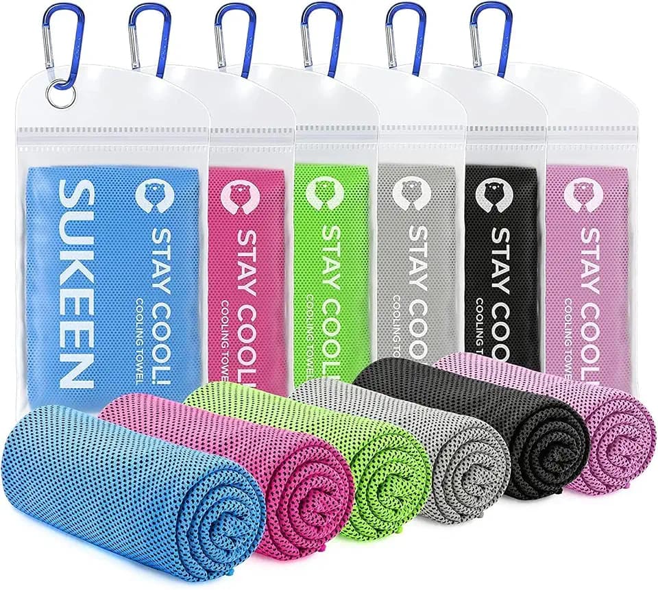 Sukeen Cooling Towels (40"x12") for Neck and Face 6 Pack, Ice Cool Towels
