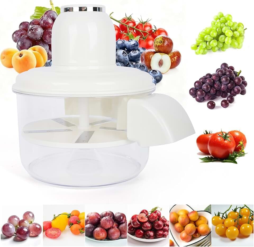 Automatic Grape Peeler Machine, Electric Garlic & Cherry Tomato Peeler Skin Remover Tool for Small Fruits, Effortless Peeling for Home Kitchen (White-1PC)