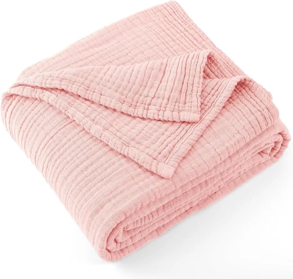 Carriediosa 100% Cotton Muslin Throw Blanket 50 x 70 Summer Gauze for Adult